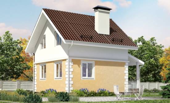 070-002-П Проект двухэтажного дома с мансардой, бюджетный коттедж из пеноблока Вихоревка | Проекты домов от House Expert