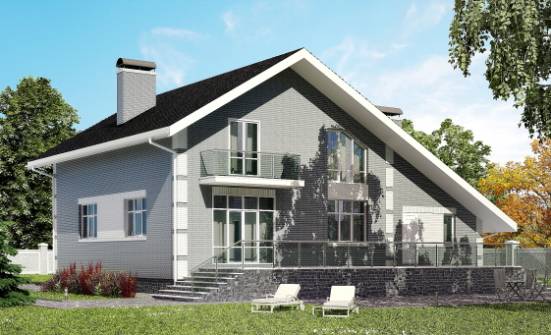 190-006-Л Проект двухэтажного дома с мансардой и гаражом, просторный загородный дом из газосиликатных блоков Ангарск | Проекты домов от House Expert