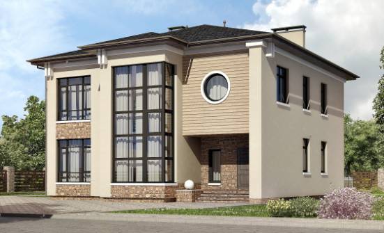 300-005-Л Проект двухэтажного дома, красивый загородный дом из кирпича Железногорск-Илимский | Проекты домов от House Expert