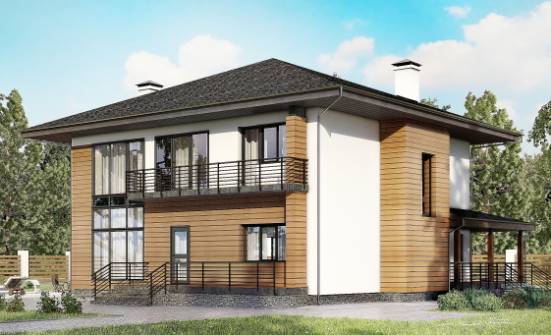 245-001-П Проект двухэтажного дома, просторный коттедж из теплоблока Ангарск | Проекты домов от House Expert