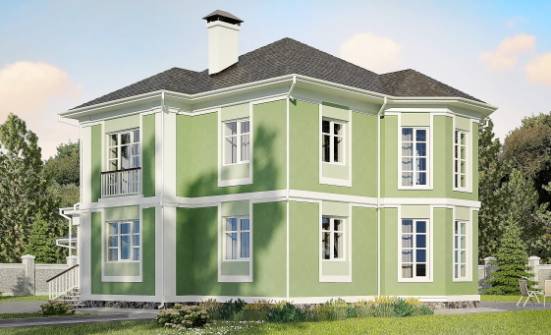 170-001-Л Проект двухэтажного дома и гаражом, недорогой загородный дом из поризованных блоков Нижнеудинск | Проекты домов от House Expert