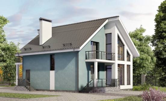 170-006-П Проект двухэтажного дома с мансардой, бюджетный загородный дом из поризованных блоков Слюдянка | Проекты домов от House Expert