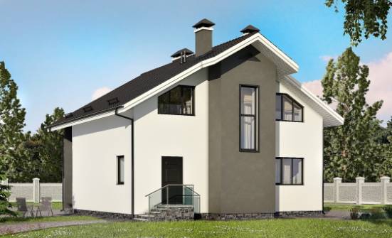 150-005-Л Проект двухэтажного дома с мансардой, компактный коттедж из газосиликатных блоков Нижнеудинск | Проекты домов от House Expert