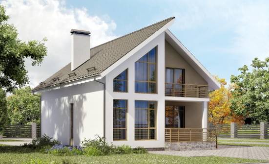 170-006-Л Проект двухэтажного дома с мансардой, классический дом из бризолита Саянск | Проекты домов от House Expert