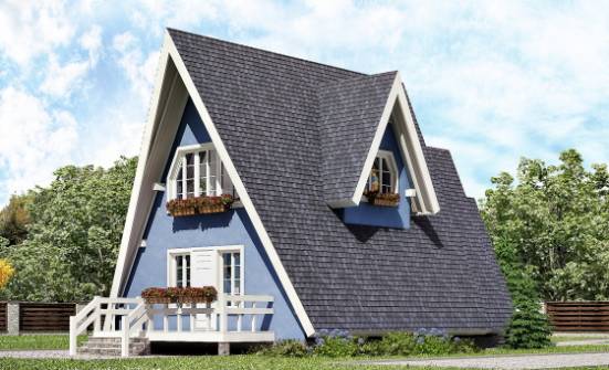 100-002-П Проект двухэтажного дома мансардный этаж, классический домик из дерева Зима | Проекты домов от House Expert
