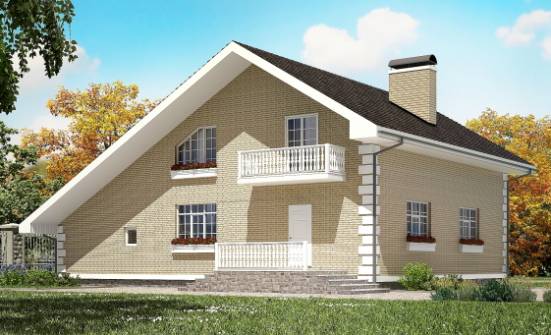 190-005-П Проект двухэтажного дома мансардный этаж и гаражом, красивый дом из твинблока Вихоревка | Проекты домов от House Expert