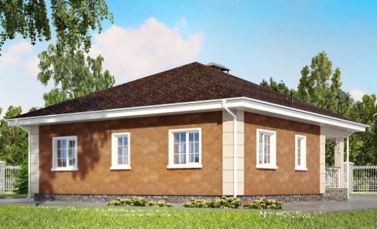 100-001-Л Проект одноэтажного дома, бюджетный дом из пеноблока Бодайбо | Проекты одноэтажных домов от House Expert
