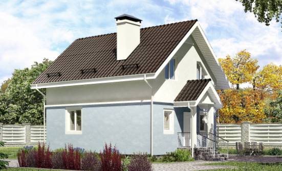 095-002-П Проект двухэтажного дома с мансардным этажом, уютный дом из блока Нижнеудинск | Проекты домов от House Expert