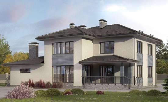340-005-П Проект двухэтажного дома, гараж, просторный загородный дом из арболита Вихоревка | Проекты домов от House Expert