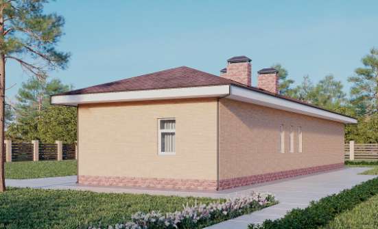 110-006-Л Проект бани из бризолита Нижнеудинск | Проекты одноэтажных домов от House Expert