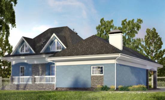 180-007-Л Проект двухэтажного дома с мансардой, гараж, доступный коттедж из керамзитобетонных блоков Тулун | Проекты домов от House Expert