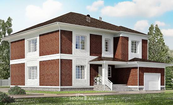 315-001-П Проект двухэтажного дома, гараж, просторный коттедж из кирпича Ангарск | Проекты домов от House Expert