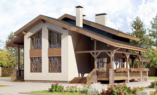 240-003-П Проект двухэтажного дома мансардой, средний загородный дом из кирпича Киренск | Проекты домов от House Expert