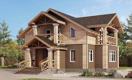 160-014-П Проект двухэтажного дома, уютный домик из пеноблока Киренск | Проекты домов от House Expert