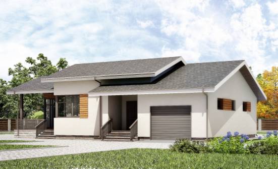 135-002-П Проект одноэтажного дома, гараж, небольшой дом из газосиликатных блоков Ангарск | Проекты домов от House Expert
