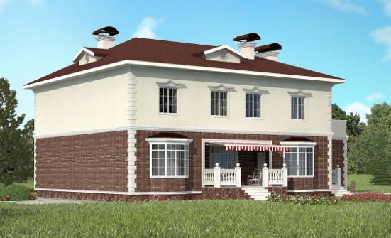 380-001-Л Проект двухэтажного дома, гараж, большой загородный дом из кирпича Бодайбо | Проекты домов от House Expert