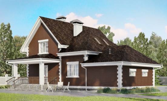 190-003-Л Проект двухэтажного дома мансардный этаж, гараж, просторный домик из керамзитобетонных блоков Иркутск | Проекты домов от House Expert