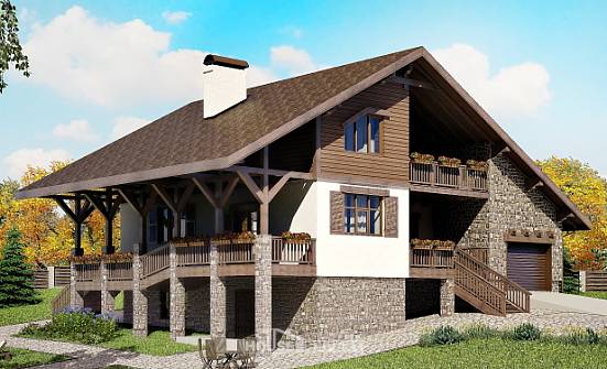 300-003-П Проект трехэтажного дома мансардой, гараж, современный загородный дом из кирпича Ангарск | Проекты домов от House Expert