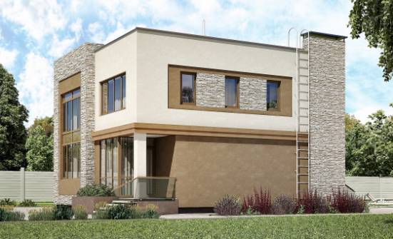 185-001-П Проект двухэтажного дома, классический домик из керамзитобетонных блоков Зима | Проекты домов от House Expert