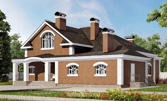 400-003-П Проект двухэтажного дома мансардный этаж, классический коттедж из поризованных блоков Киренск | Проекты домов от House Expert
