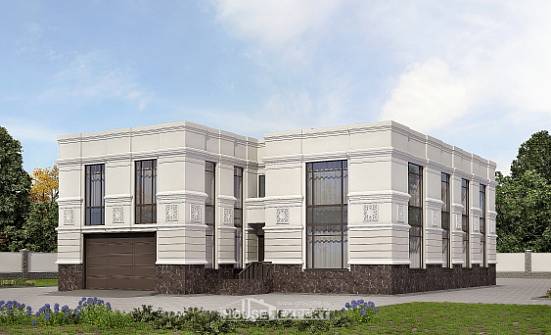 400-005-Л Проект двухэтажного дома и гаражом, огромный домик из кирпича Иркутск | Проекты домов от House Expert