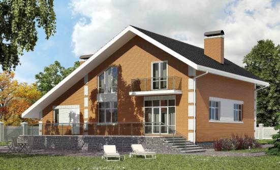 190-006-П Проект двухэтажного дома с мансардным этажом и гаражом, простой загородный дом из блока Ангарск | Проекты домов от House Expert