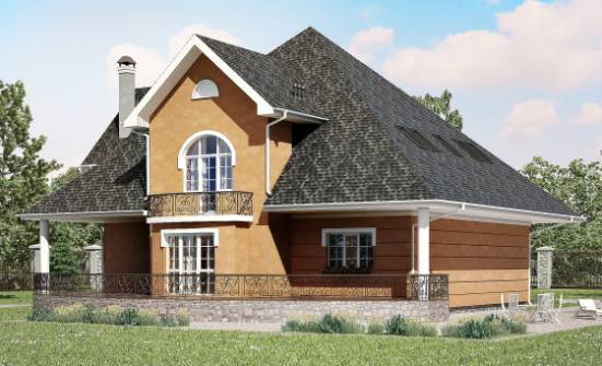 310-001-П Проект двухэтажного дома с мансардой, классический домик из арболита Братск | Проекты домов от House Expert