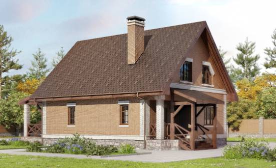 160-011-Л Проект двухэтажного дома мансардой, компактный загородный дом из арболита Усолье-Сибирское | Проекты домов от House Expert