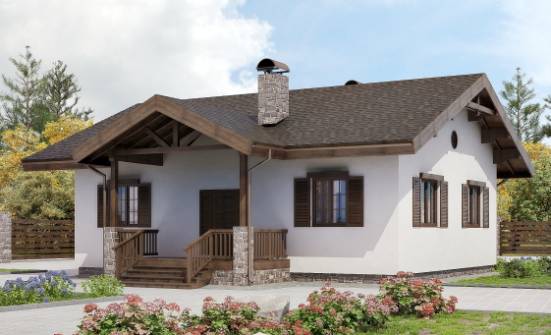 090-002-П Проект одноэтажного дома, экономичный загородный дом из кирпича Вихоревка | Проекты домов от House Expert