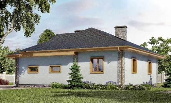 130-006-П Проект одноэтажного дома и гаражом, красивый домик из теплоблока Саянск | Проекты домов от House Expert