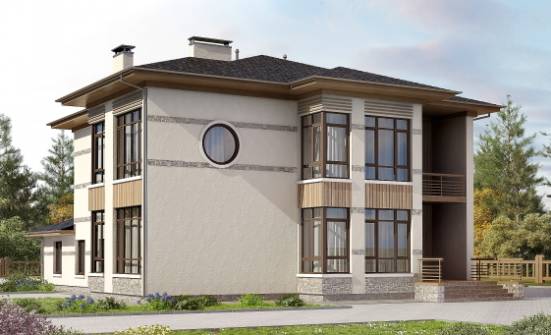 345-001-П Проект двухэтажного дома, большой домик из блока Братск | Проекты домов от House Expert