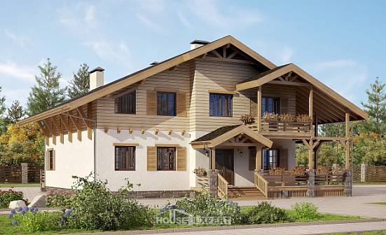 260-001-Л Проект двухэтажного дома с мансардным этажом, просторный загородный дом из кирпича Усолье-Сибирское | Проекты домов от House Expert