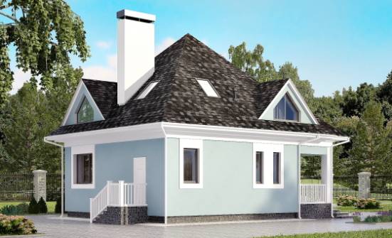 110-001-Л Проект двухэтажного дома мансардный этаж, доступный загородный дом из бризолита Усть-Кут | Проекты домов от House Expert