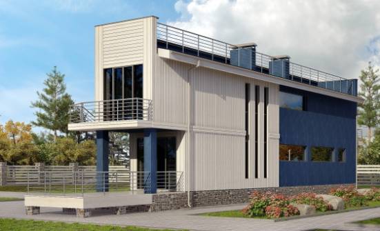 100-003-П Проект двухэтажного дома, современный дом из газосиликатных блоков Иркутск | Проекты домов от House Expert