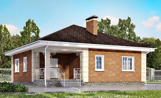 100-001-Л Проект одноэтажного дома, бюджетный дом из пеноблока Бодайбо | Проекты домов от House Expert