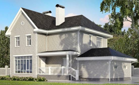 190-001-Л Проект двухэтажного дома, гараж, просторный домик из кирпича Тайшет | Проекты домов от House Expert