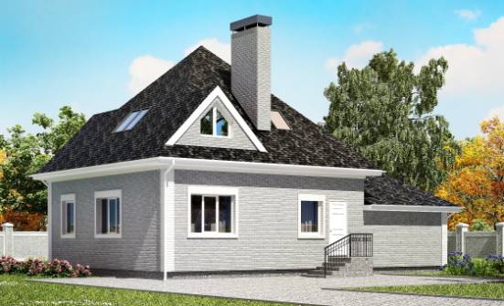 135-001-Л Проект двухэтажного дома с мансардой и гаражом, уютный домик из кирпича Ангарск | Проекты домов от House Expert