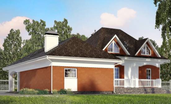 180-007-П Проект двухэтажного дома с мансардой и гаражом, красивый дом из теплоблока Нижнеудинск | Проекты домов от House Expert