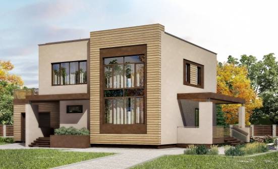 220-003-Л Проект двухэтажного дома и гаражом, современный загородный дом из газосиликатных блоков Вихоревка | Проекты домов от House Expert