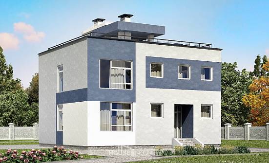 180-005-П Проект двухэтажного дома, простой коттедж из поризованных блоков Братск | Проекты домов от House Expert