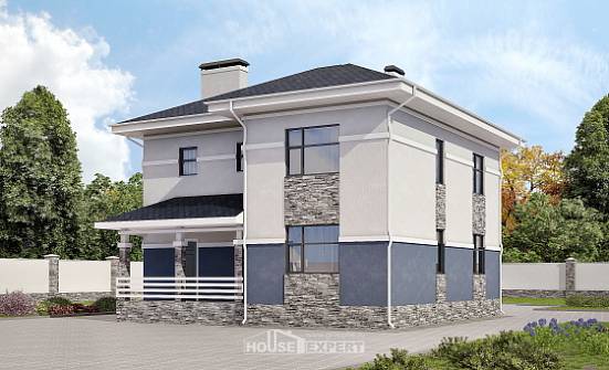 150-014-Л Проект двухэтажного дома, скромный коттедж из бризолита Братск | Проекты домов от House Expert