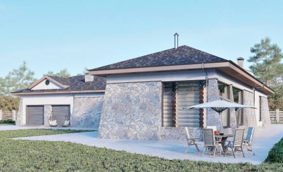 280-004-Л Проект одноэтажного дома, гараж, большой коттедж из керамзитобетонных блоков Саянск | Проекты домов от House Expert