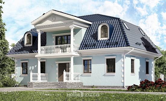 210-004-Л Проект двухэтажного дома мансардный этаж, простой дом из керамзитобетонных блоков Братск | Проекты домов от House Expert