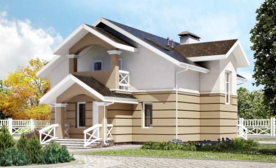 155-009-П Проект двухэтажного дома мансардный этаж, доступный домик из керамзитобетонных блоков Тулун | Проекты домов от House Expert