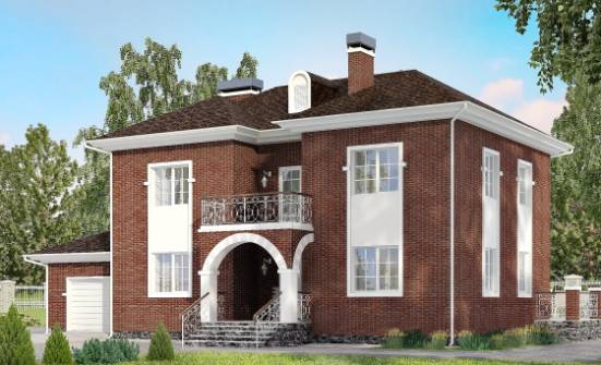 180-006-Л Проект двухэтажного дома, гараж, простой домик из кирпича Вихоревка | Проекты домов от House Expert