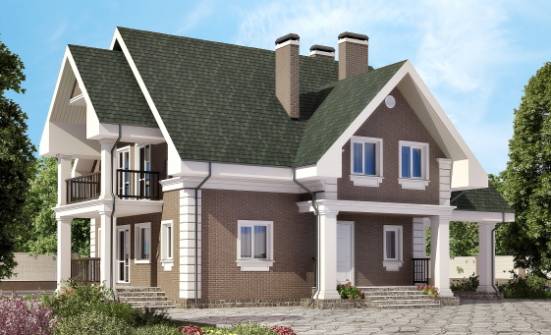 140-003-П Проект двухэтажного дома мансардой и гаражом, доступный домик из керамзитобетонных блоков Тайшет | Проекты домов от House Expert