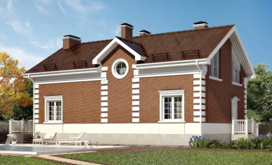 160-009-П Проект двухэтажного дома с мансардой, современный загородный дом из арболита Усолье-Сибирское | Проекты домов от House Expert