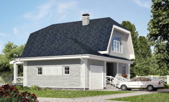 160-006-Л Проект двухэтажного дома с мансардным этажом, гараж, классический домик из арболита Зима | Проекты домов от House Expert