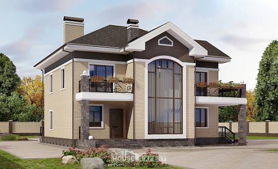 200-006-П Проект двухэтажного дома, современный коттедж из кирпича Черемхово | Проекты домов от House Expert