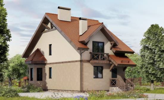 120-003-Л Проект двухэтажного дома мансардный этаж, классический домик из газобетона Ангарск | Проекты домов от House Expert